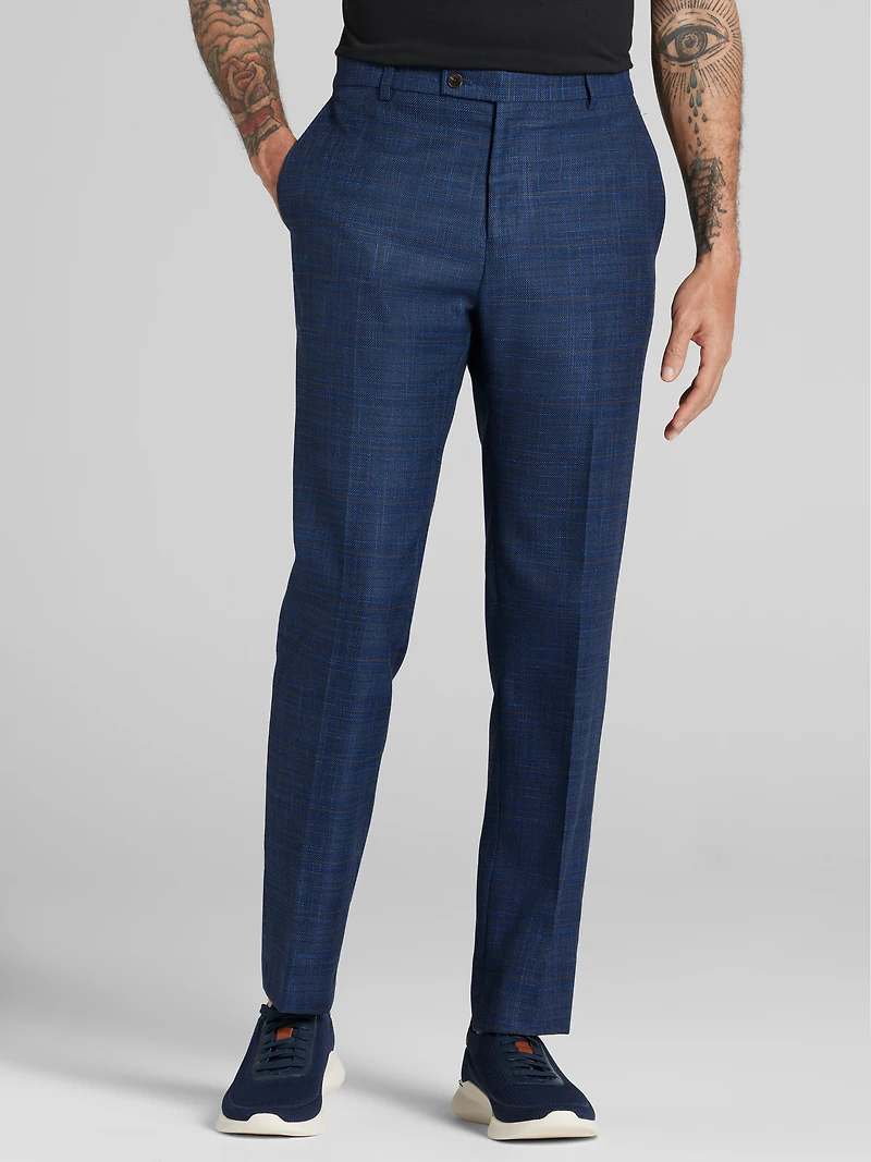Slim Fit Check Suit Pants