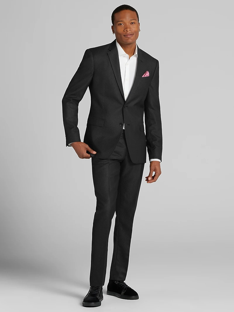 Skinny Fit Polka Dot Suit Jacket