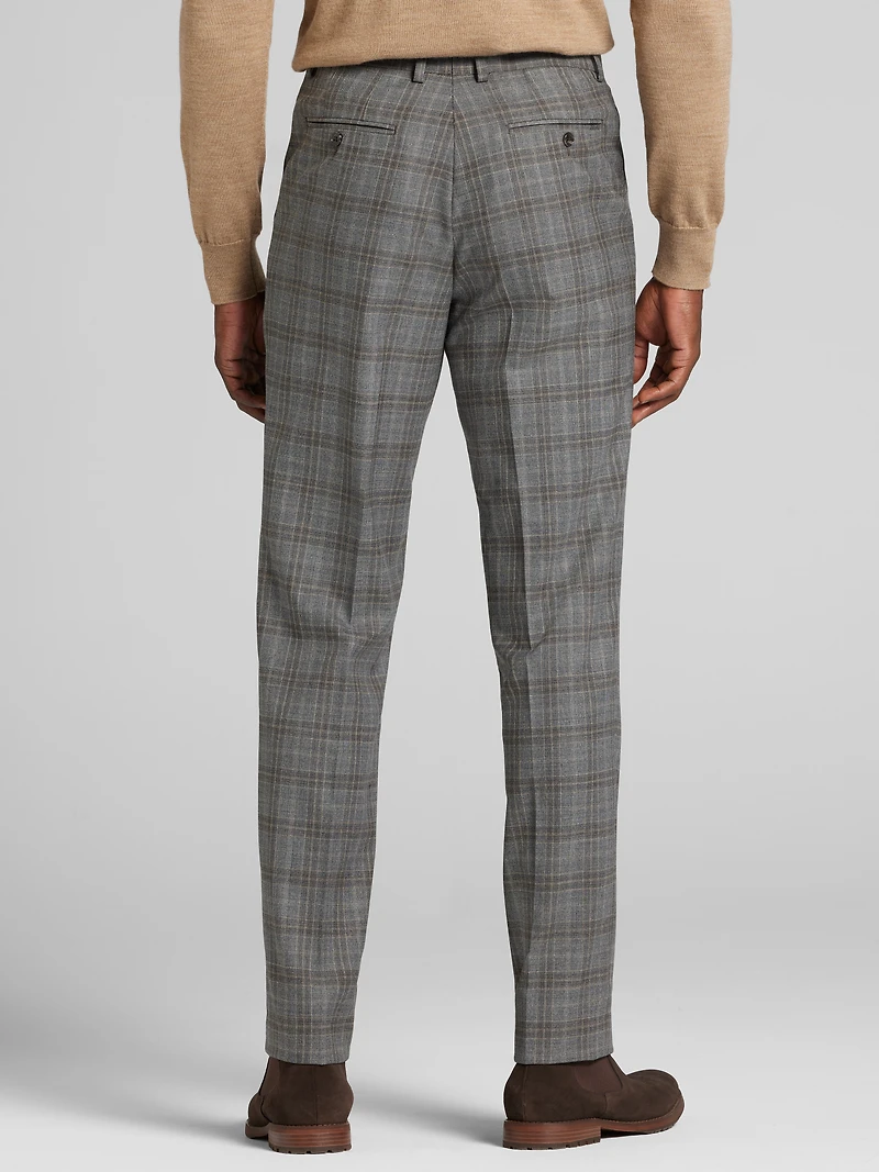 Classic Fit Plaid Suit Pants