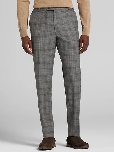 Classic Fit Plaid Suit Pants