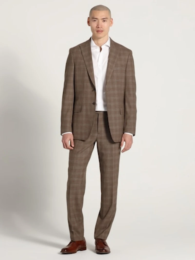 Slim Fit Plaid Suit Jacket