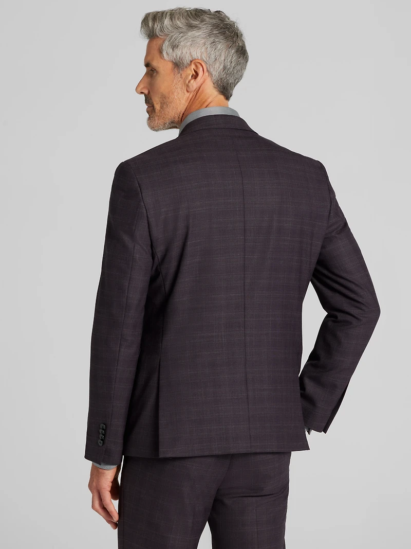 Slim Fit Plaid Suit Jacket
