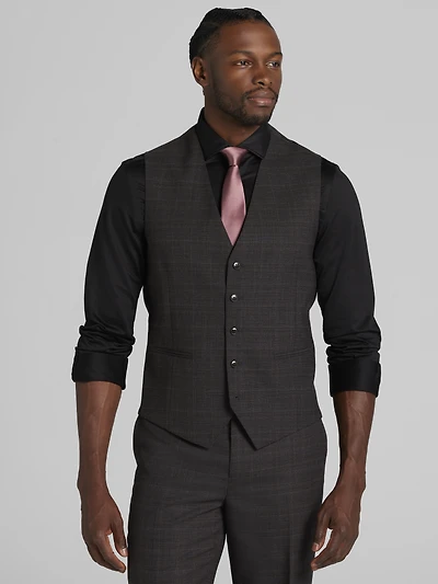 Classic Fit Check Suit Vest