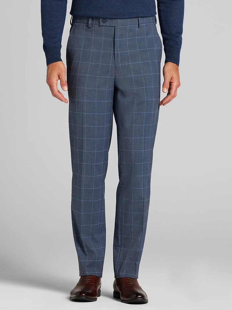 Modern Fit Windowpane Plaid Suit