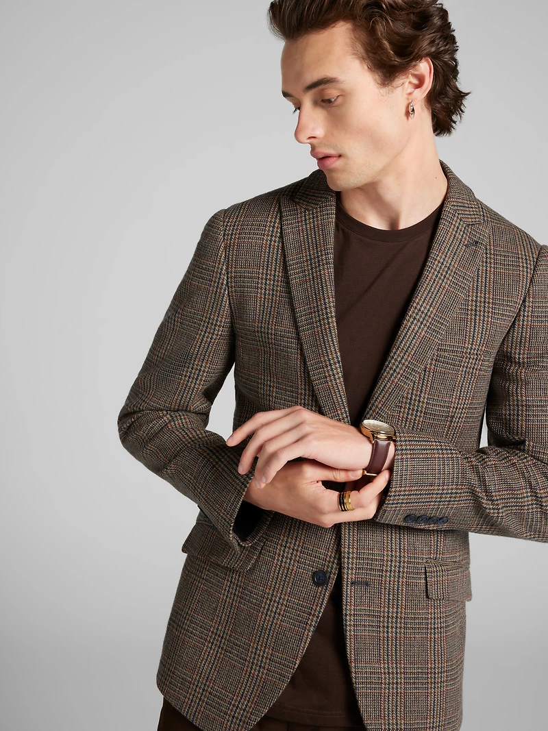 Slim Fit Plaid Suit