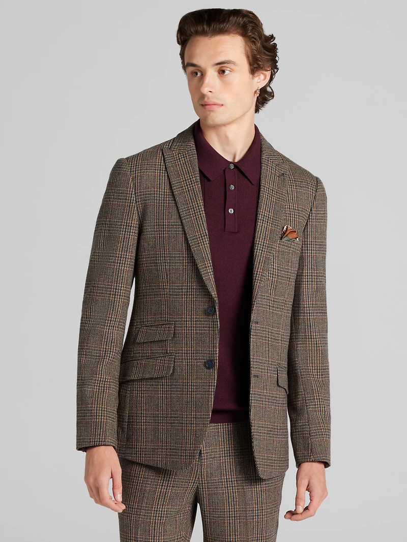 Slim Fit Plaid Suit