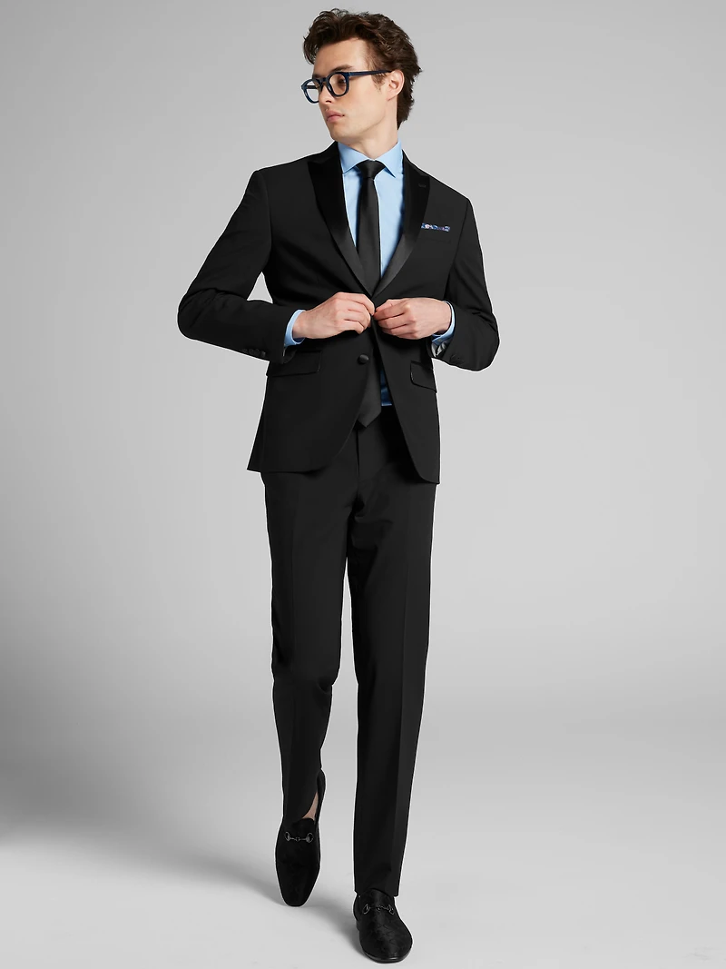 Skinny Fit Satin Peak Lapel Tuxedo