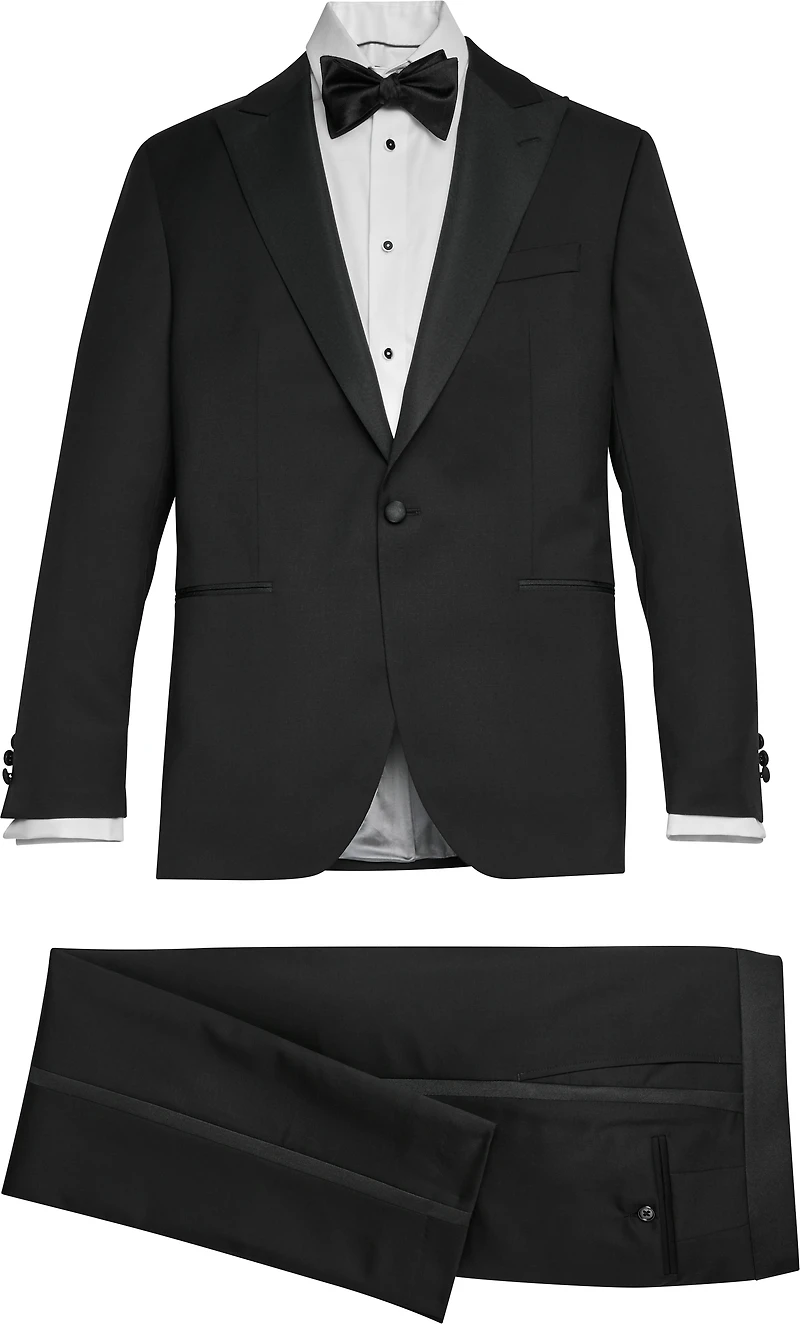 Slim FIt Wool Peak Lapel 3-Piece Tuxedo