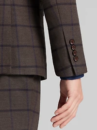 Slim Fit Windowpane Plaid Suit