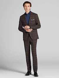 Slim Fit Windowpane Plaid Suit