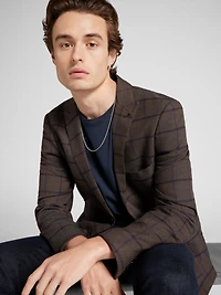 Slim Fit Windowpane Plaid Suit