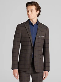 Slim Fit Windowpane Plaid Suit