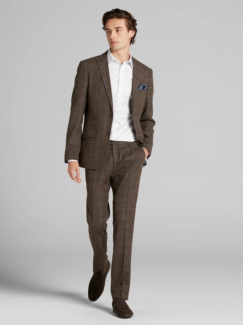 Slim Fit Plaid Suit