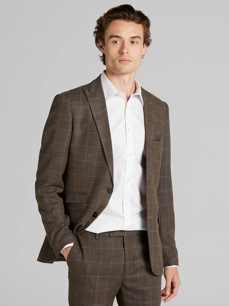Slim Fit Plaid Suit