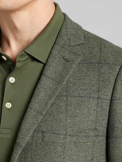 Slim Fit Windowpane Plaid Suit