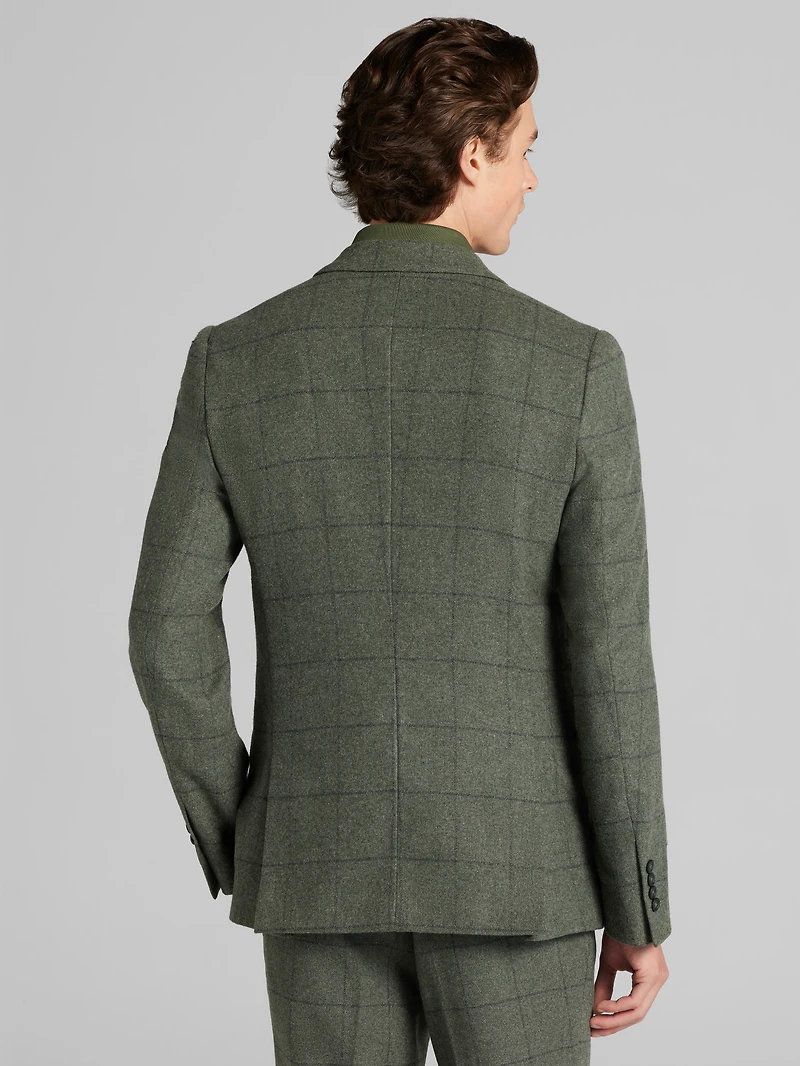 Slim Fit Windowpane Plaid Suit