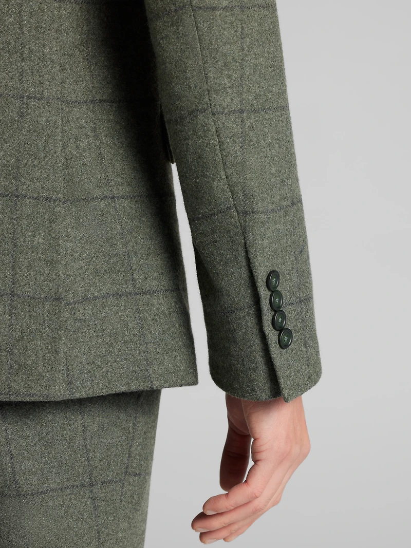 Slim Fit Windowpane Plaid Suit
