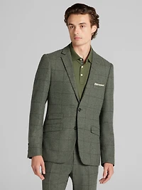 Slim Fit Windowpane Plaid Suit