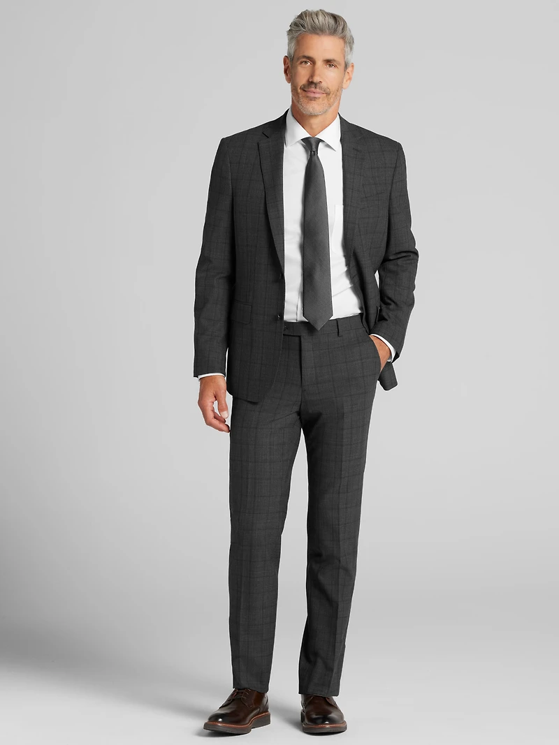 Slim Fit Windowpane Suit