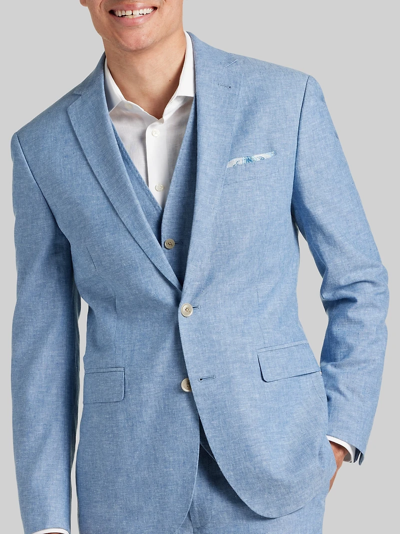 Slim Fit Linen Blend Suit