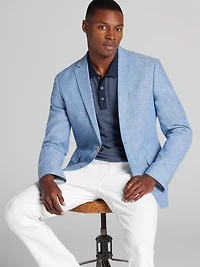 Slim Fit Linen Blend Suit