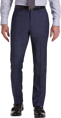 Slim Fit Wool Blend Windowpane 3-Piece Suit