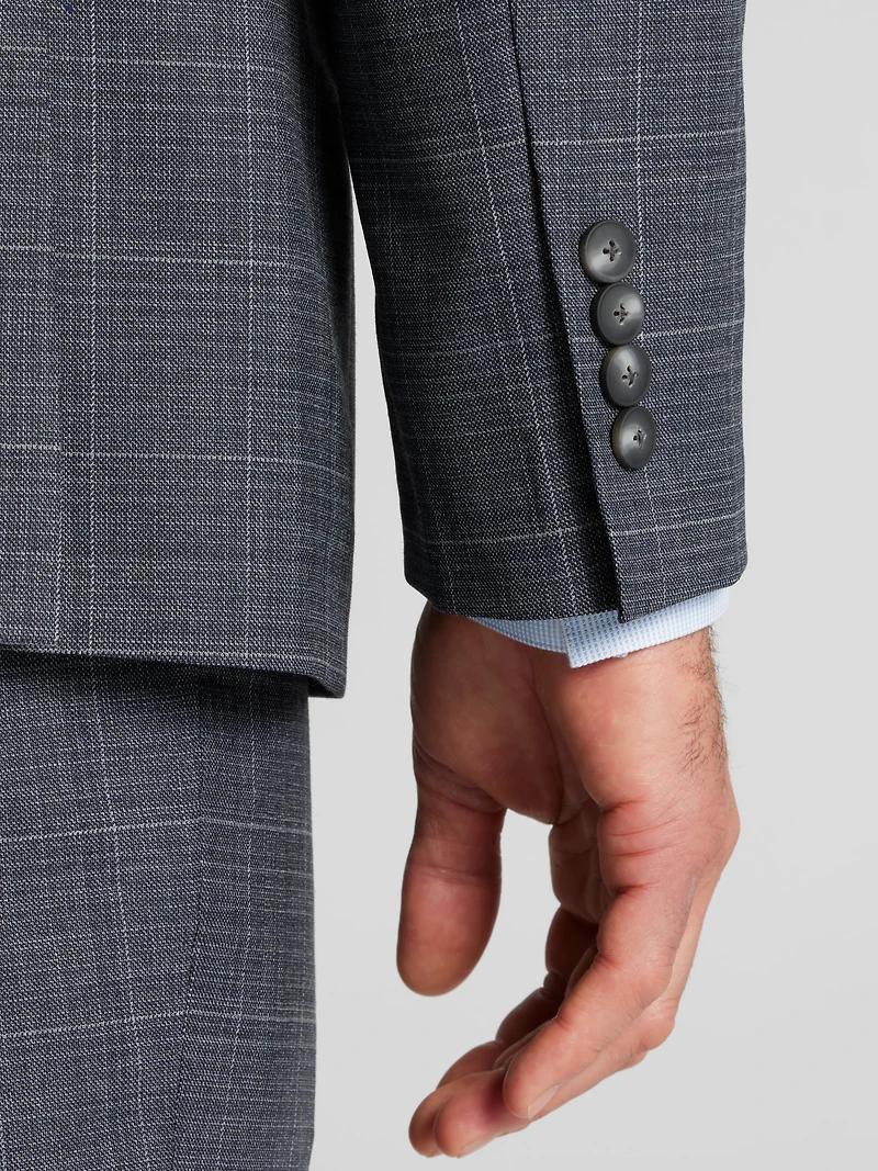 Modern Fit Windowpane Suit