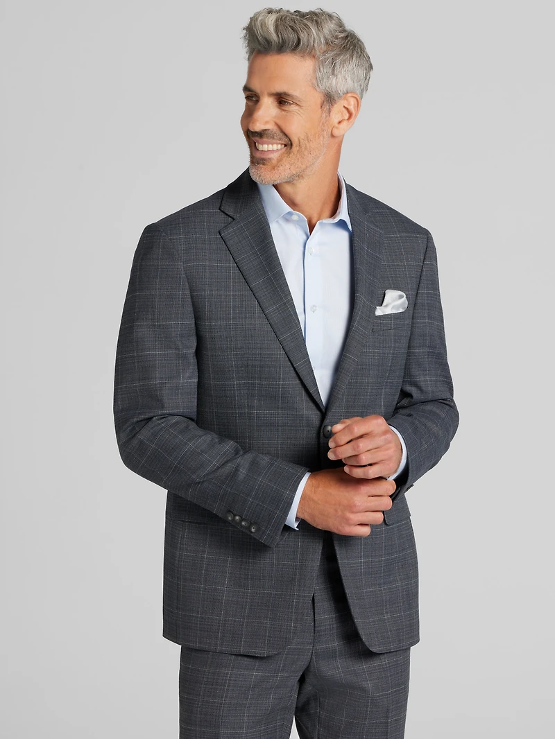 Modern Fit Windowpane Suit