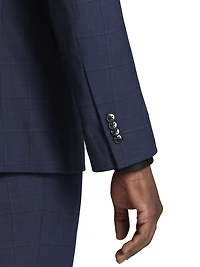 Classic Fit Wool Blend Windowpane Suit