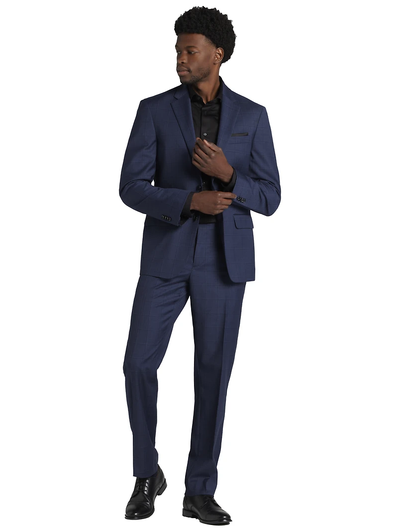Classic Fit Wool Blend Windowpane Suit