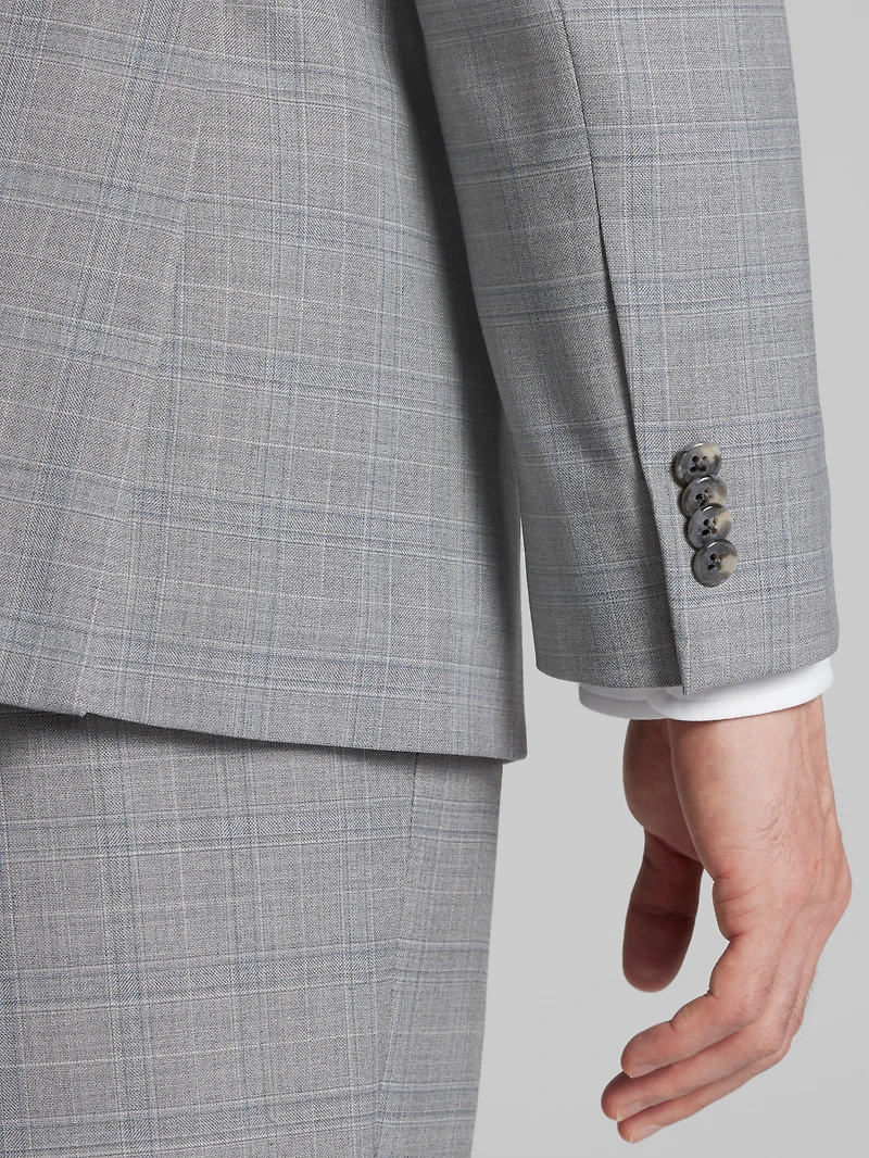 Classic Fit Wool Blend Plaid Suit