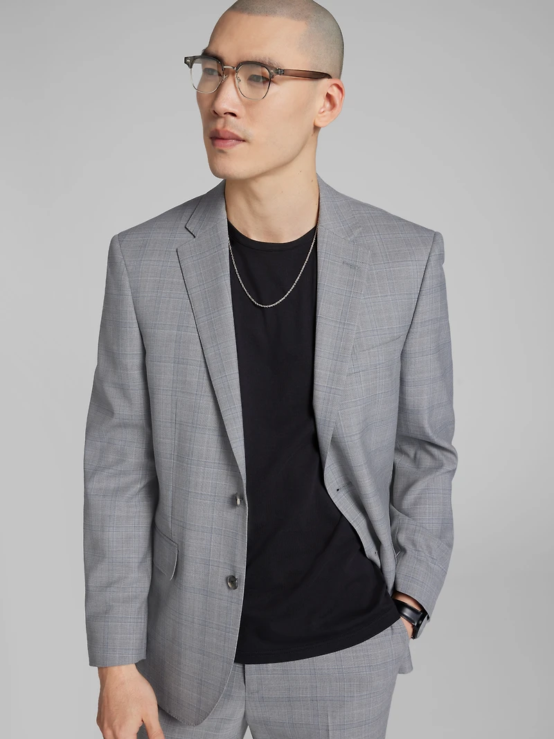 Classic Fit Wool Blend Plaid Suit