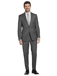 Slim Fit Wool Blend Windowpane 3-Piece Suit
