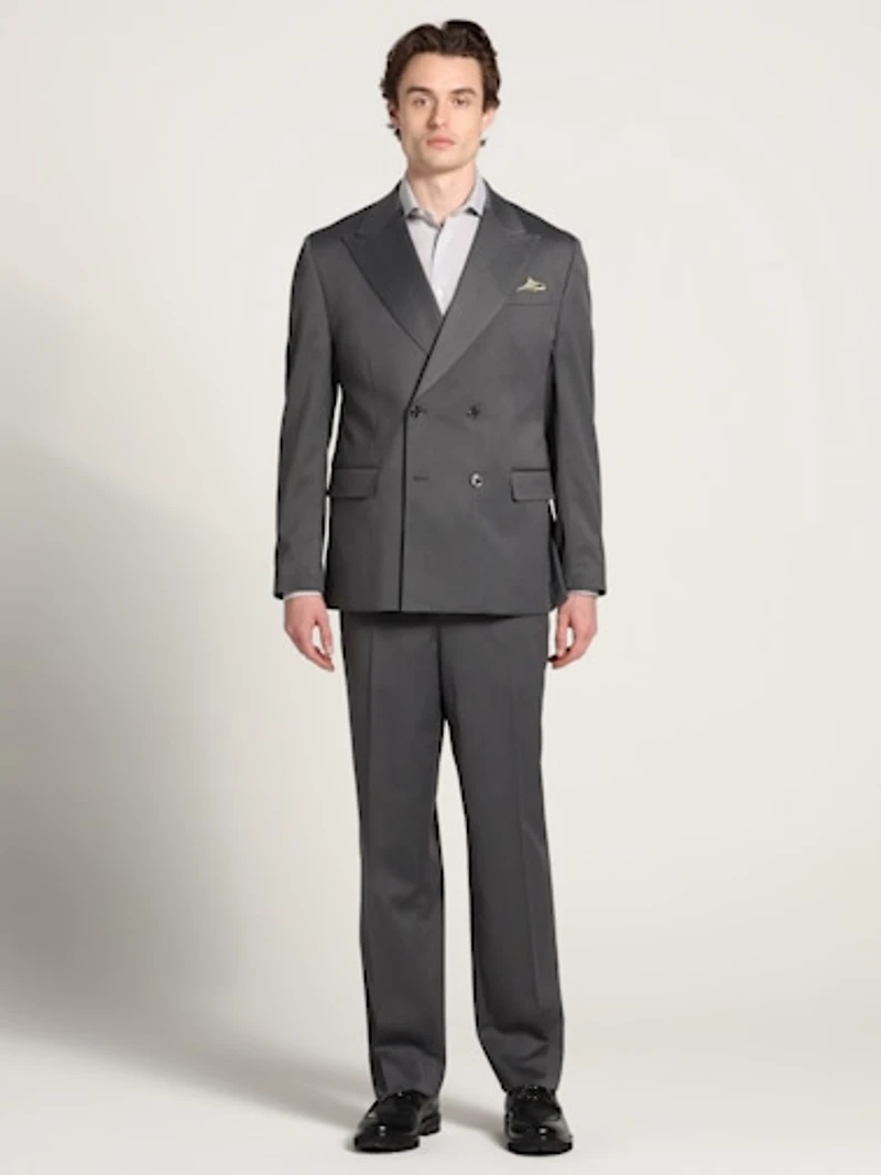 Relaxed Fit Double Breasted Suit Jacket