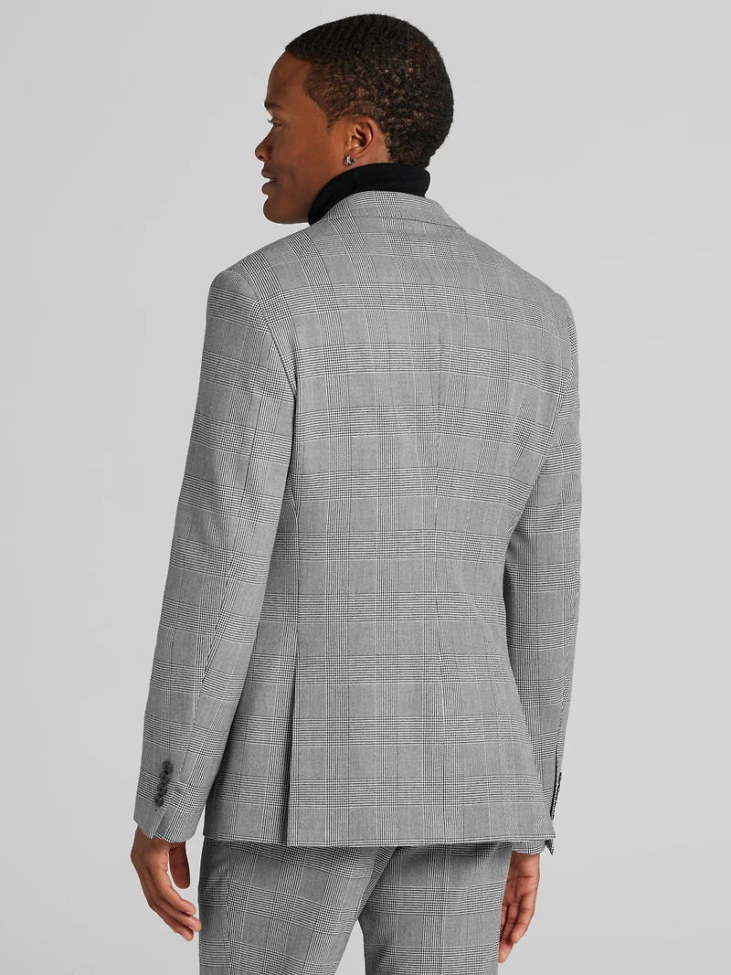 Skinny Fit Plaid Suit