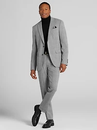 Skinny Fit Plaid Suit