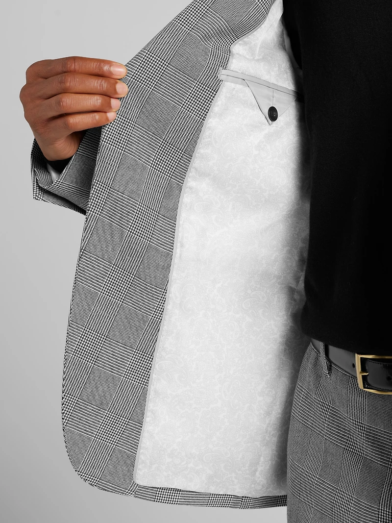 Skinny Fit Plaid Suit