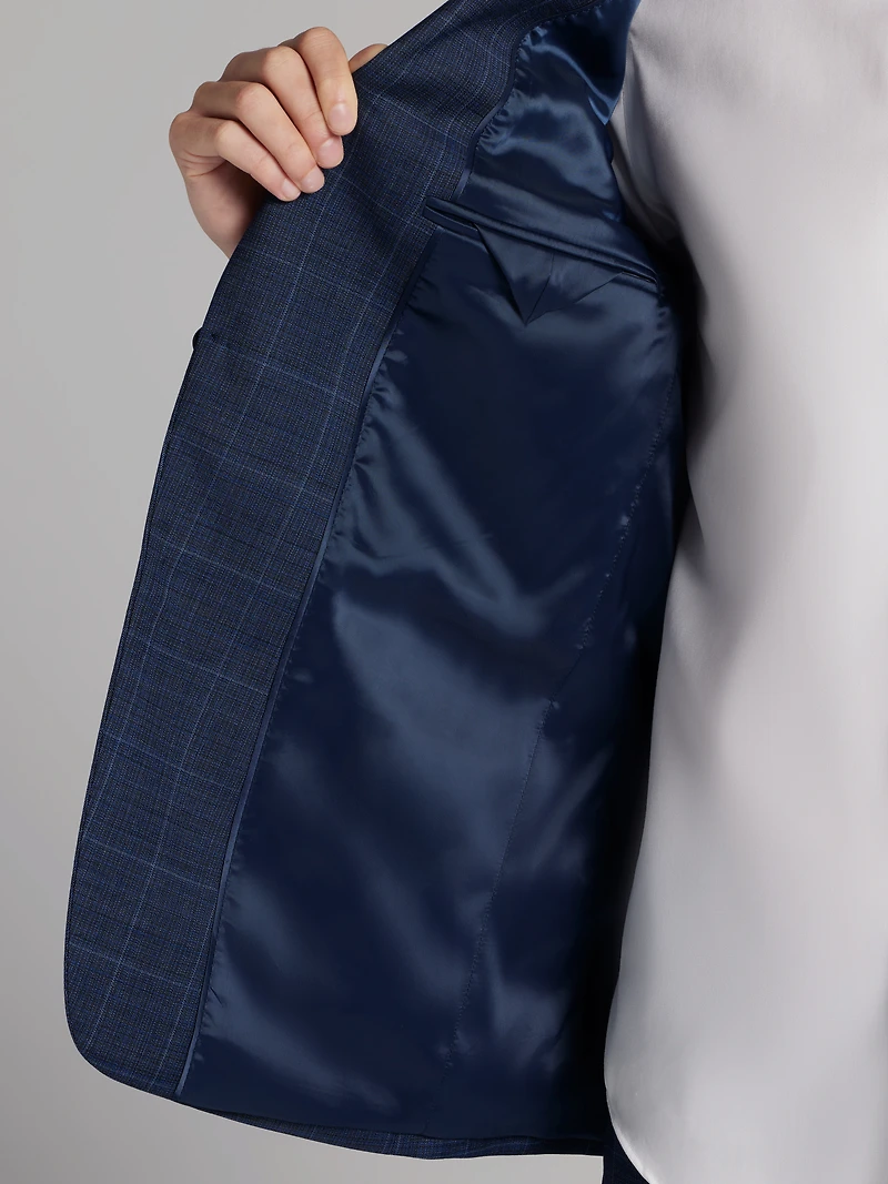 Slim Fit Wool Blend Windowpane Suit