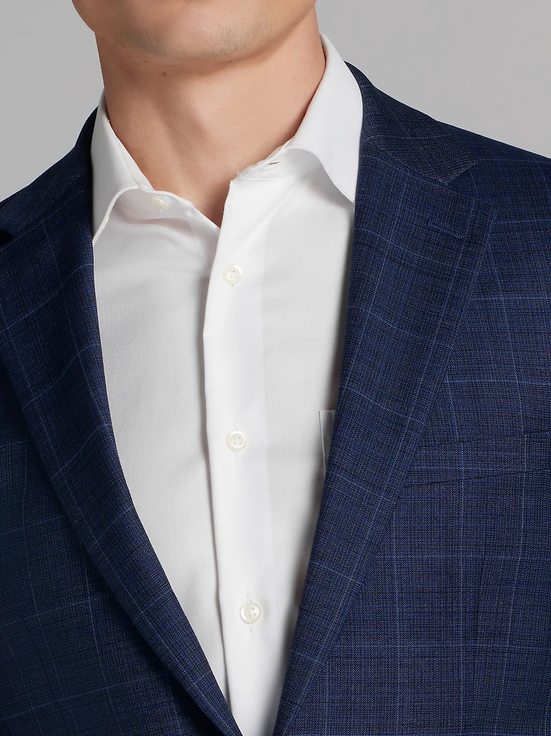 Slim Fit Wool Blend Windowpane Suit