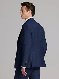 Slim Fit Wool Blend Windowpane Suit