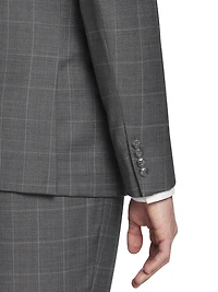 Slim Fit Wool Blend Windowpane Suit
