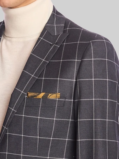 Slim Fit Windowpane Plaid Jacket