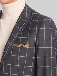 Slim Fit Windowpane Plaid Jacket