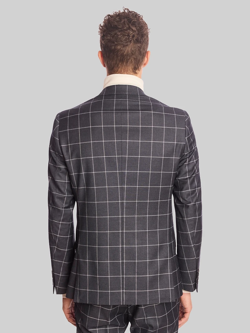 Slim Fit Windowpane Plaid Jacket