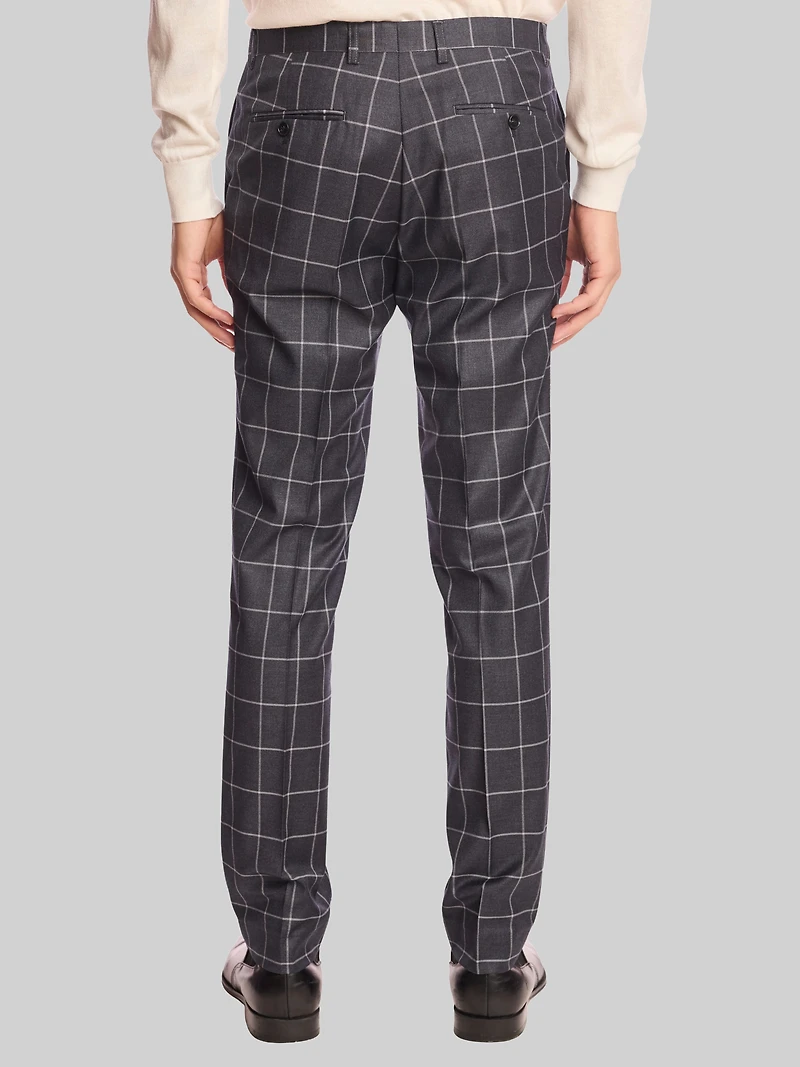 Slim Fit Windowpane Plaid Pants