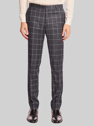 Slim Fit Windowpane Plaid Pants