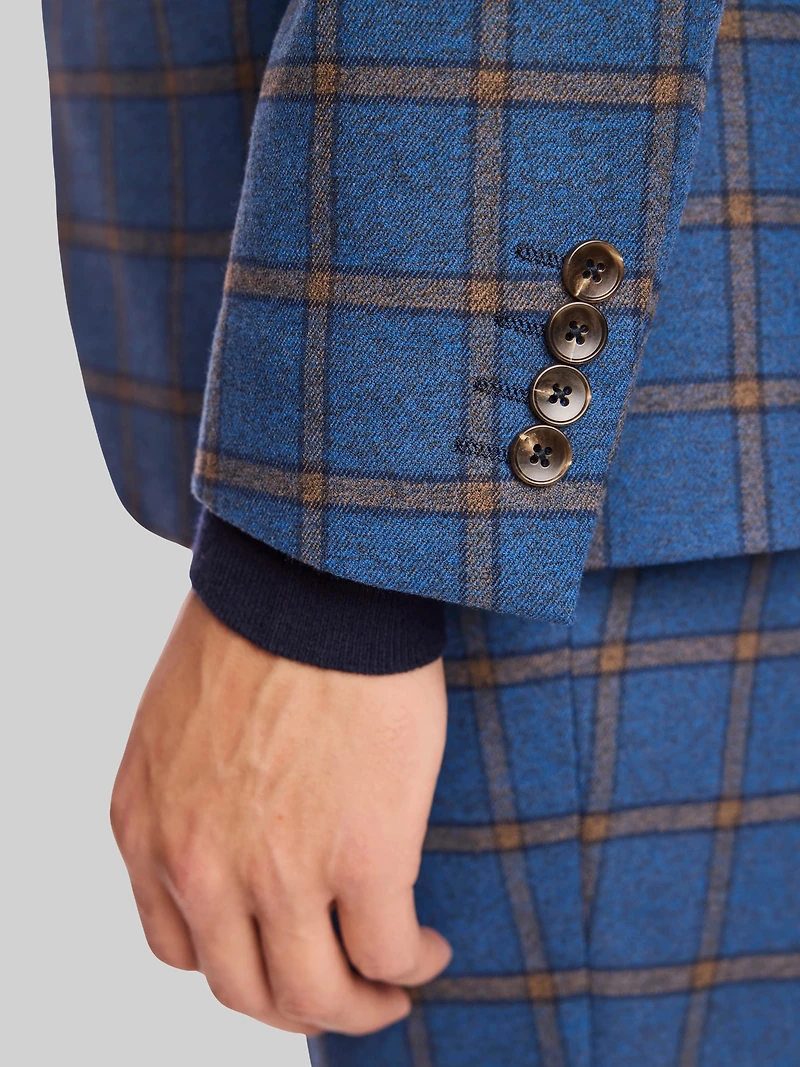 Slim Fit Windowpane Plaid Jacket