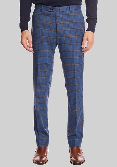 Slim Fit Windowpane Plaid Pants
