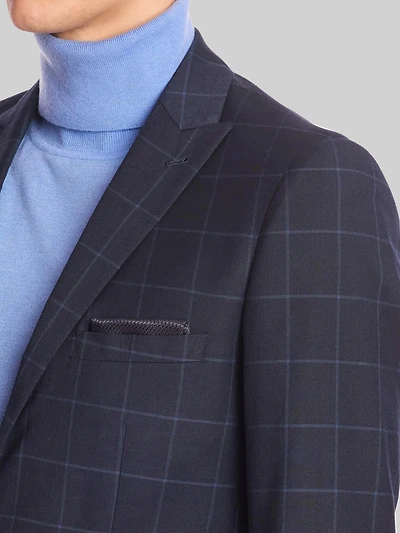 Slim Fit Windowpane Plaid Jacket