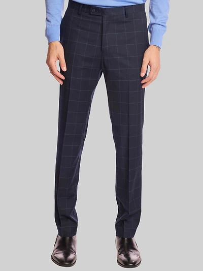 Slim Fit Windowpane Plaid Pants